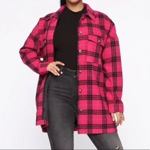 Pink Flannel Shacket